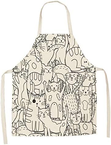 Cat Apron Cute Cooking Apron for Women Men Chef Funny Aprons Kitchen Baking Painting Gardening and Party