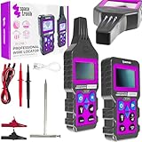 Spacetronik Kabelsuchgerät & Leitungsfinder – Unterirdischer Kabel- und Drahtdetektor, Leitungs- und Rohrprüfer bis 1000 m, Ortungstiefe bis 2 m, Kabelbruch- & Kurzschlussfinder, NCV, AC/DC-Voltmeter