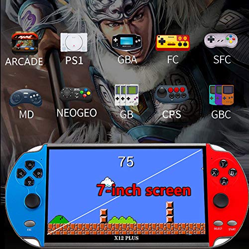 Songlan-X12 Plus 7-Inch Hd Screen Handheld Portable Mp5, 10000+ Free Games，Dual Joystick Nostalgic Arcade Video Game Machine 16Gb Rom, Support Gbc/Gba/Nes/Md/Smc/Sfc Games Children's Gifts #TOP7