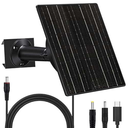 VUEBEE 10W Solar Panel with 10400mAh Battery for Security & Trail Cameras, 5V/12V Adjustable Output...