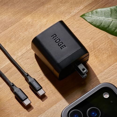Image of Ridge 45W Charger for Power Bank, Dual USB-C Ports, Laptop-Grade Power with Complete Cable Kit Included - Matte Black