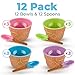 Greenco Ice Cream Bowls and Spoons - Ice Cream Cups for Birthday Party Decorations, Ice Cream Party Favors, Sundae Bar Supplies, Set of 12 Vibrant Colors, Plastic