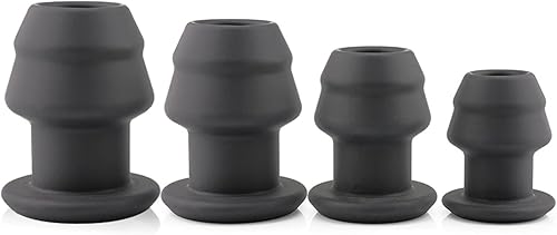 Miniatura 5 de Dilatador anal de silicona hueco Peep roscado tapón anal masturbación para el placer de la pareja (XL)