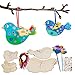DKINY 16 Stück 3D Vögel aus Holz, Vögel Holzbastelsets für Kinder in 2 Größen, Kreative Kunst & Bastelbedarf, 3D-Vögel Deko für Garten Balkon, Frühling Ostern Geschenke für Junge Mädchen