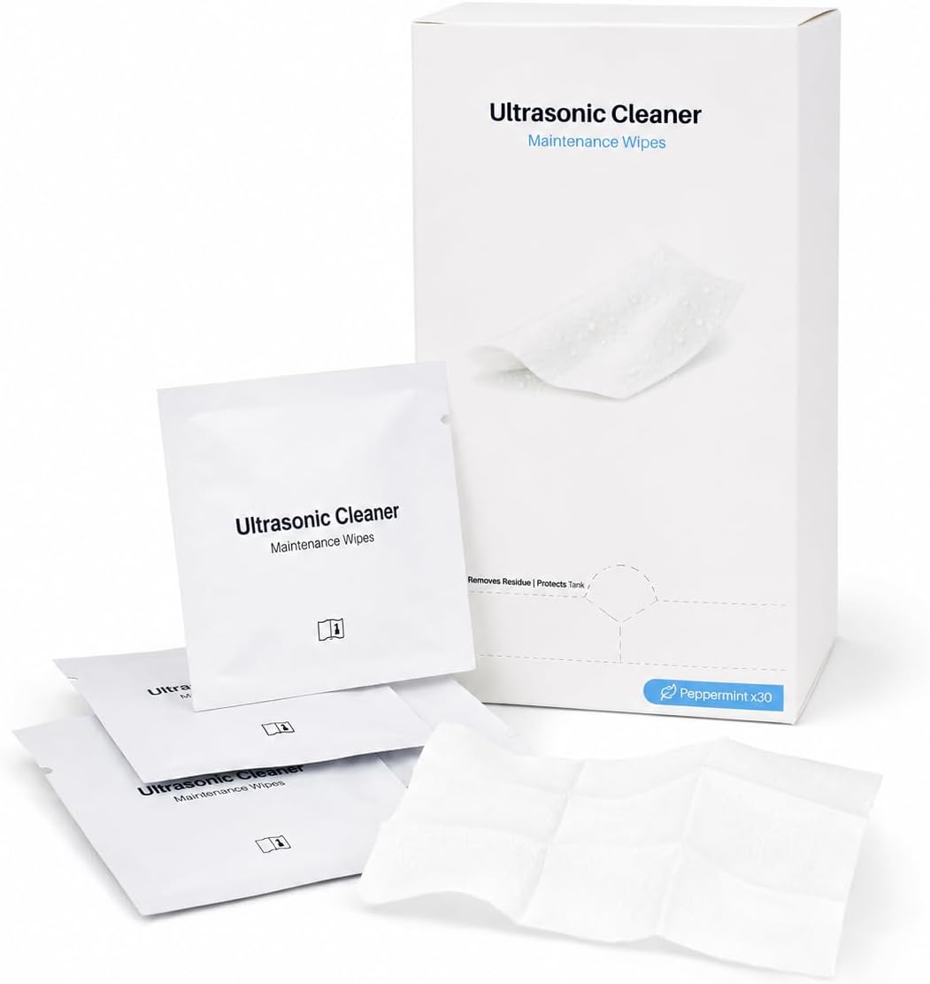 Ultrasonic Cleaner Maintenance Wipes Peppermint 30 Count Biodegradable
