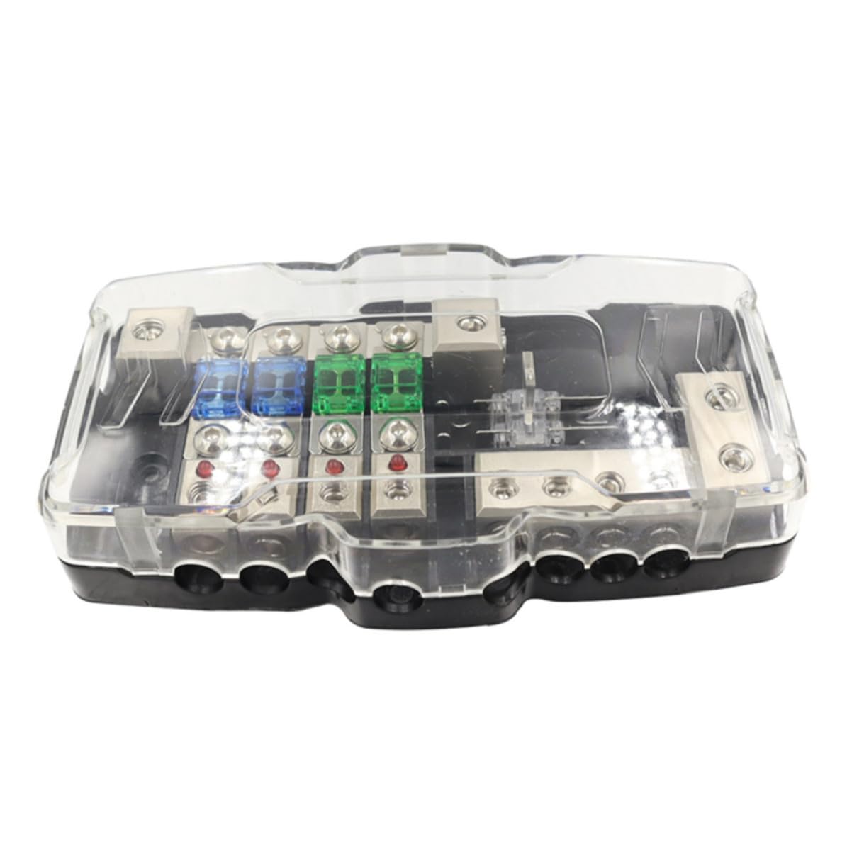 GALPADA Caja de Fusibles Multifuncional LED Bloque de Fusibles 2 en 4 Salidas 30a/60a 80a para Distribución de Energía en Baterías y Embarcaciones
