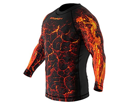 SMMASH Rashguard Uomo Manica Lunga Maglietta a