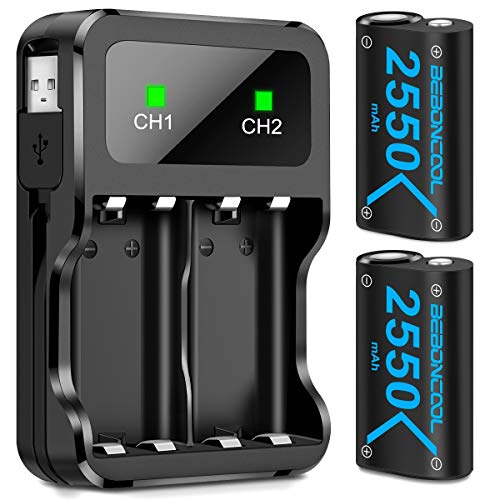 BEBONCOOL Akku für Xbox One/Series X&S Controller, 2-Packs Wiederaufladbare 2550mAh Akku für Xbox Controller Kompatibel mit Xbox Series X&S/Xbox One S/Xbox One X/Xbox One Elite/Xbox One Controller