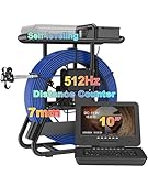 Anysun Self-Leveling Sewer Inspection Camera with 512Hz Transmitter, Distance Counter, 7MM Thicker Cable, 330FT/100M Pipe Camera, 10' IPS 1080P Screen and DVR/Audio Recording - 16GB