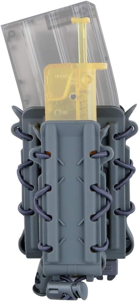 Rifle Mag Carrier 5.56mm/7.62mm and Pistol Mag Carrier Holder 9mm /45ACP Shell Scorption Magazine Pouch Holster with Molle Clips Double Stack for M4 M16 AR 15 AK47