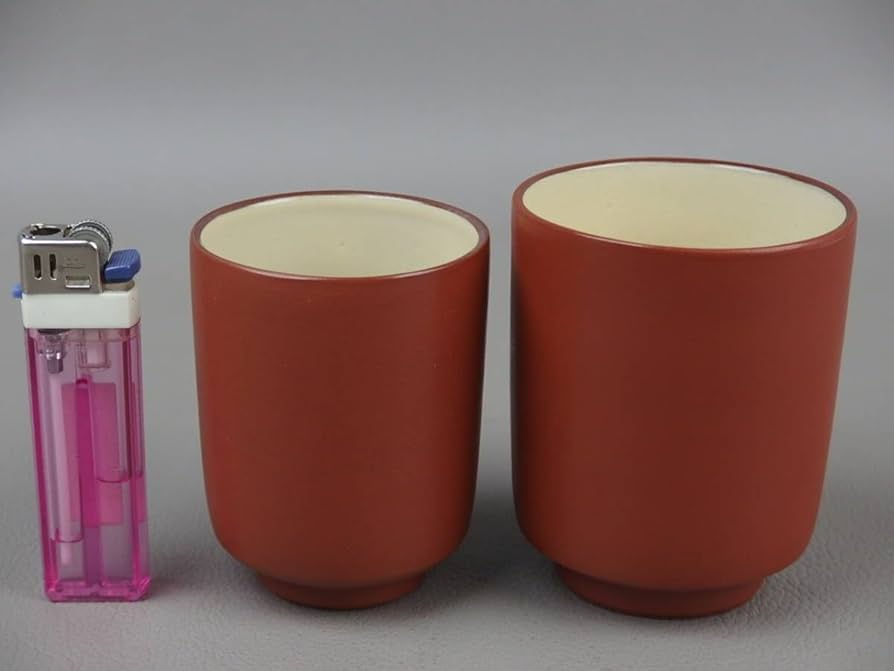 Amazon.co.jp: 【骨董茶道具】佐渡無名異北沢窯夫婦湯呑eh042vb