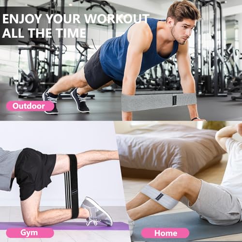 Image of Exercise Bands, 3 Levels Fabric Resistance Bands for Working Out, Workout Bands Resistance for Women & Men, Multi-Colored Fabric Booty Bands for Leg Strength Training, Rehab, Yoga