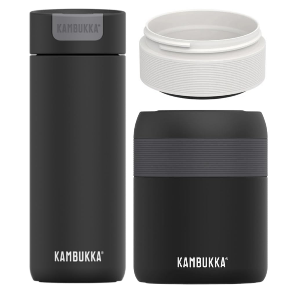 Kambukka zestaw obiadowy Take a Break: pojemnik termiczny BORA 600 ml + kubek OLYMPUS 500 ml + przegroda 75 ml, 100% szczelne, BPA Free