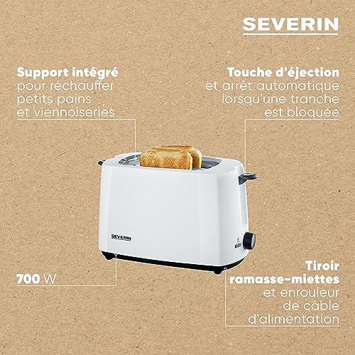 Grille pain SEVERIN AT2286 2 fentes pour 2 tranches support viennoiseries - vue 6