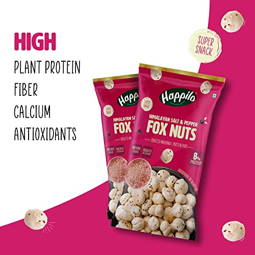 Image of Happilo Premium Super Snack Makhana Himalayan Salt & Pepper 25g, Roasted Foxnut Healthy Snack Low Calorie and Vegan