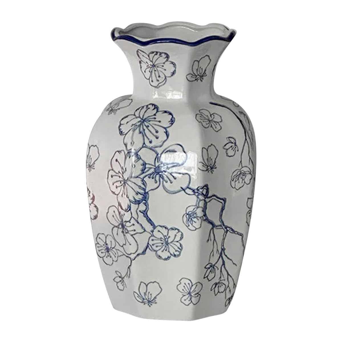 Vase en céramique imprimée pour table et meuble de salle de bain 24x10 cm