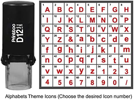 Printtoo Personalised Alphabet Number Theme Icons Stamp Self Inking Stamper 12mm Red Red Amazon De Home Kitchen