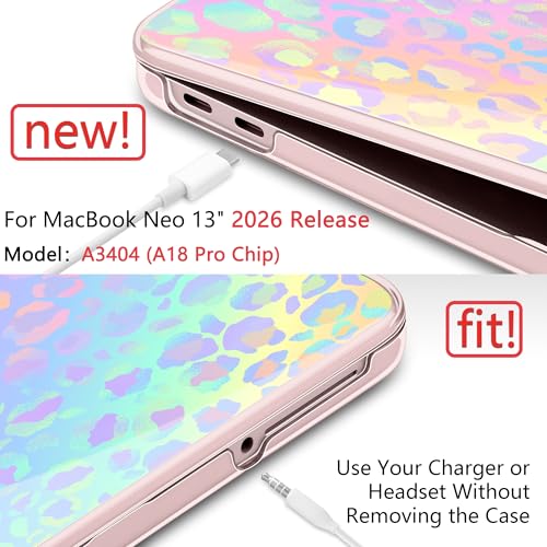 Funda MacBook Neo 13 2026 A3404 protector teclado pantalla leopardo 3