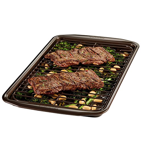 Circulon Nonstick Bakeware Set With Nonstick Cookie Sheet / Baking Sheet And Cooling Rack - 2 Piece, Chocolate Brown #TOP1