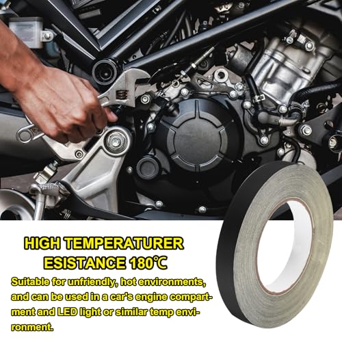 Image of MECCANIXITY Insulating Acetate Roll Cloth Adhesive Tape, 0.7in x 98ft Black Electrical Heat Resistant Fabric Tape for Laptop Electric Automotive Guitar Repair Wire Harness