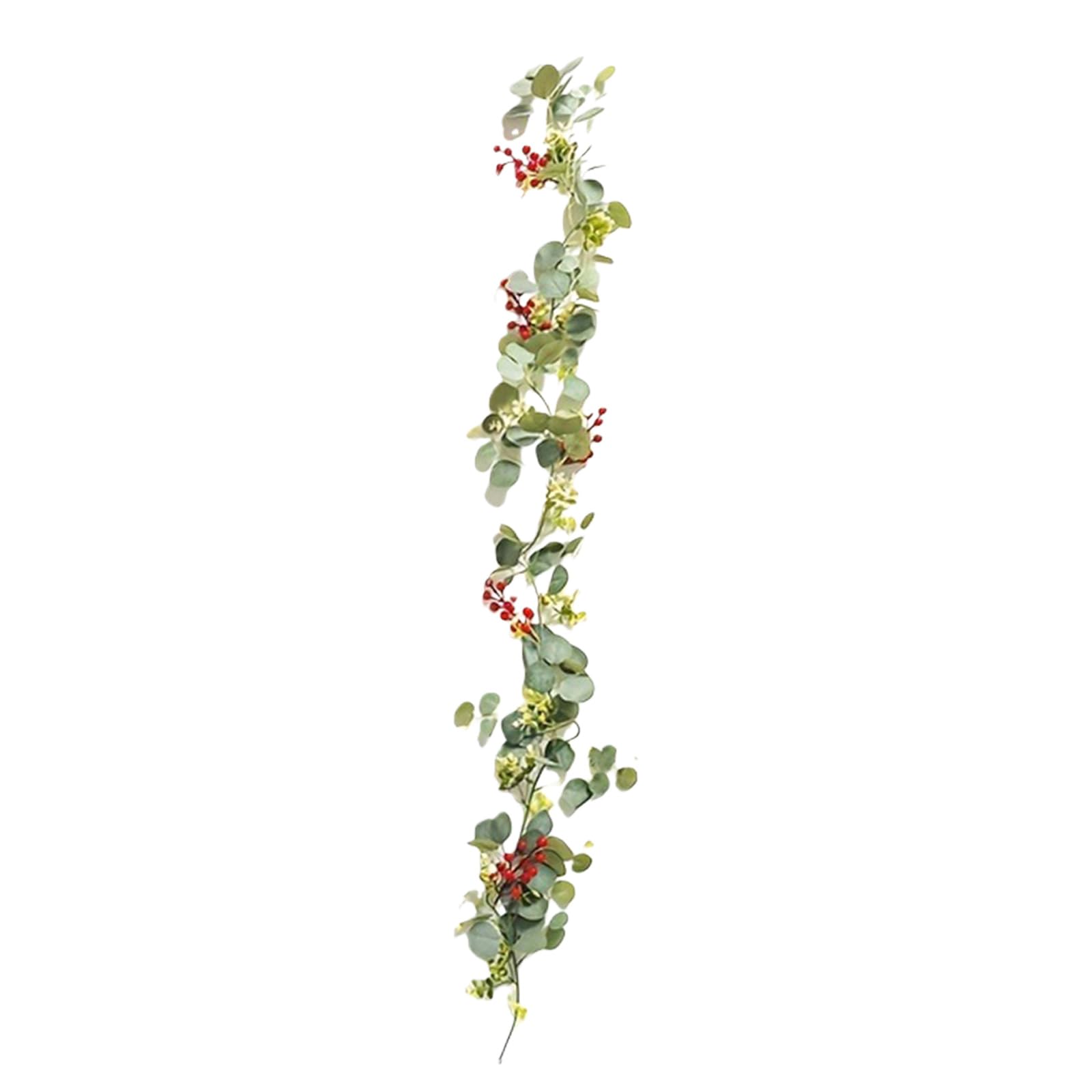 Hsioluted Sturdy Silk Fabric Artificial Eucalyptuses Vine Bendable Sustainable Safe Materials for Indoor Outdoors Event Adjustable Silk Berries Vine Centerpieces