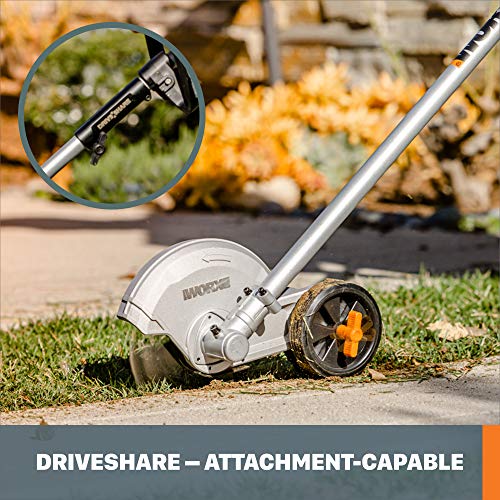 Image of WORX Driveshare 8 inch Lawn Edger Attachment, WA0223 | Compatible with WORX WG186 & Split-Shaft Design Trimmers from Other Brands