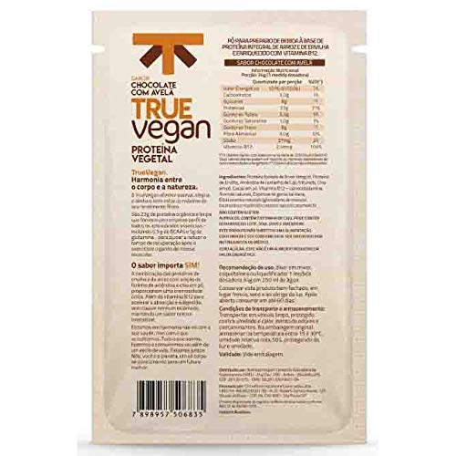 Proteína Vegana Sachê Chocolate com Avelã - True Source True Vegan Chocolate - sachê