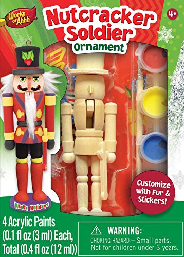 MasterPieces Works of Ahhh Christmas Ornament Acrylic Paint Kit, Nutcracker Soilder, For Ages