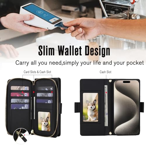 Étui portefeuille iPhone 12 Pro Max doté de 8 emplacements pour cartes