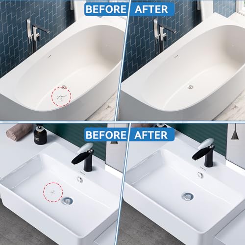 Wansiven Emaille Reparatur Lack, Badewannenlack Weiß, Schnell und Wasserfest Fliesenreparatur Lack für Badewannen, Waschbecken, Fliesen 30ml (Weiß-1p)