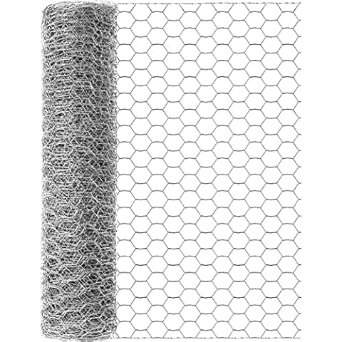 TOYPOPOR Chicken Wire 16'' x 190''/16ft(40cm x 5m), Outdoor Anti-Rust Hexagonal Galvanized Chicken Wire Mesh Fencing to Protect Gardening Plants Vegetables Flowers Fruits from Dogs Rabbits Squirrels Cover