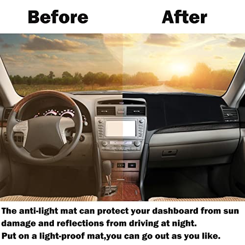 Senshine For Toyota Camry Accessories 2007-2011 Dashboard Cover Center Console Cover Dash Mat Carpet Protector Sunshield Cover Custom Fit, Black Trim #TOP4