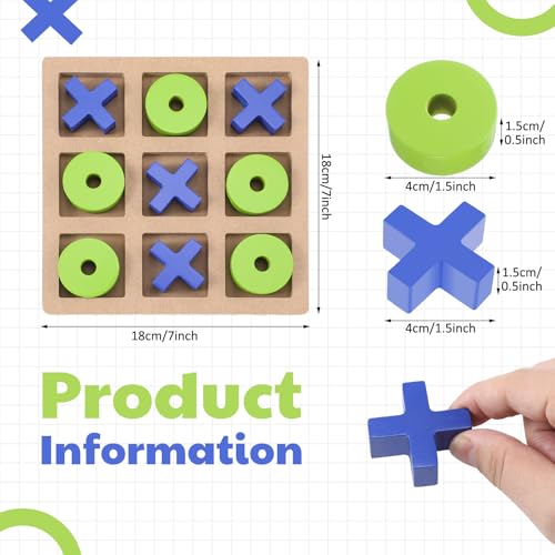 Juego de mesa Tic Tac Toe de madera 18 cm miniatura 2