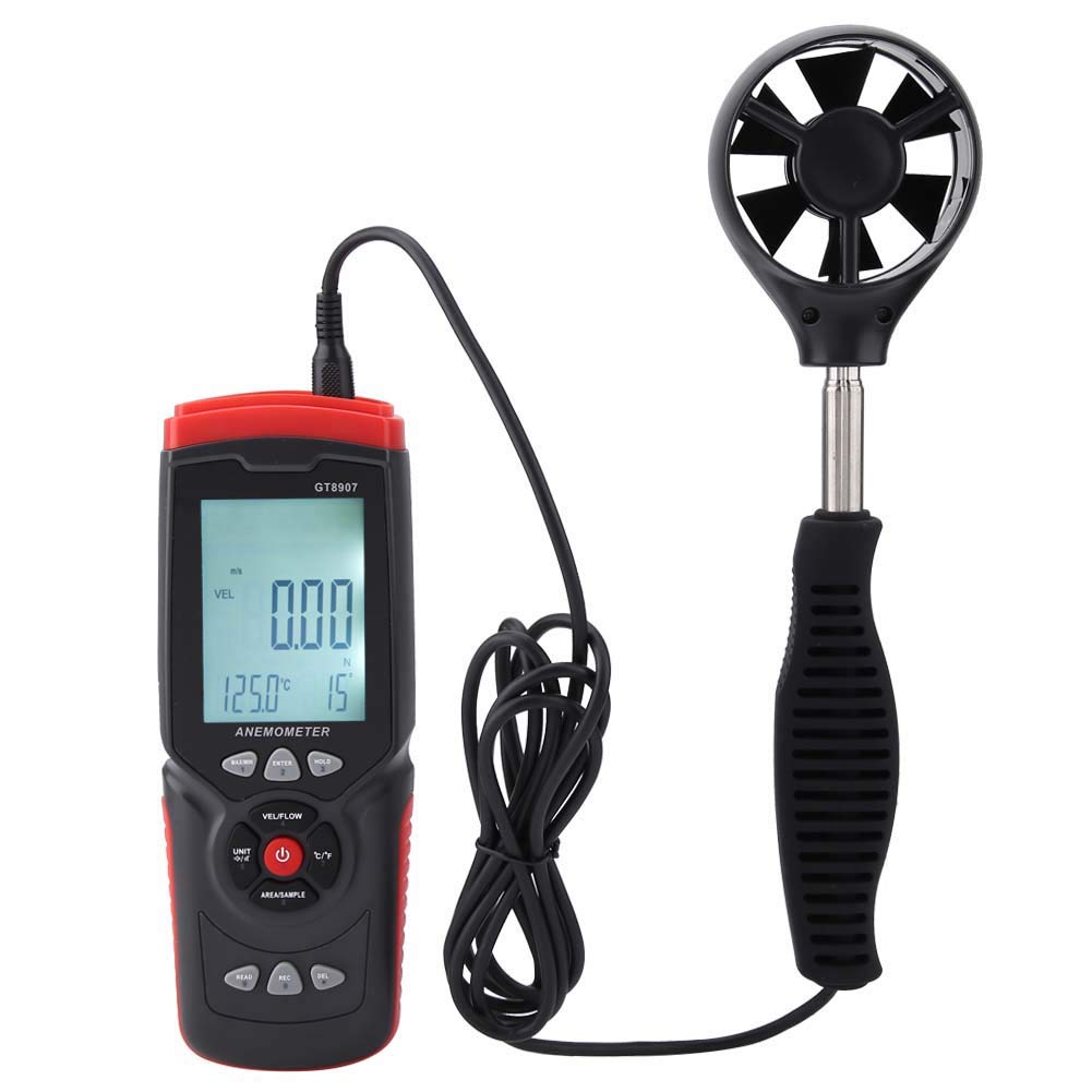 Anemómetro Digital GT8907, Medidor Preciso de Velocidad del Viento, Probador de Temperatura Multifunción para Uso Doméstico y de Fábrica, Diseño USB Compacto