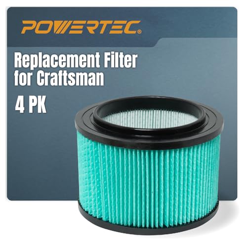 POWERTEC 16950 HEPA Cartridge Filter for Craftsman 3-4 Gal. ...