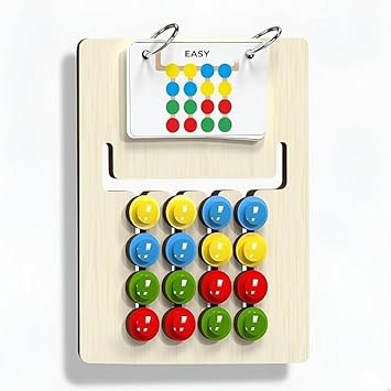 Khasala Brothers® Learning Toys Slide Puzzle Color & Pattern Matching Brain Teasers Logic Game, Montessori Puzzle Game,Preschool Educational Wooden Toys for Kids