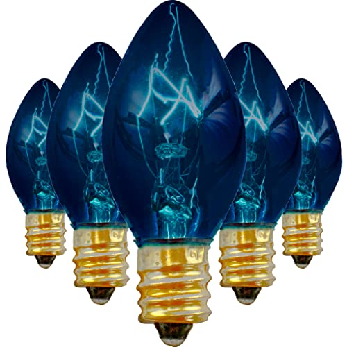 Luces de cadena para patio exterior 25 ft C-9 Azul miniatura 6