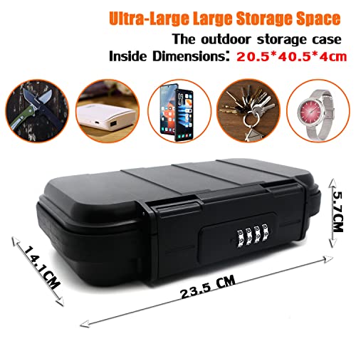 V·RESOURCING Portable Security Lock Box with 4 Digit Code,Outdoor Key Safe Box with Removable Wire Rope,Waterproof Shockproof Combination Lock Box for Home,Office,Hotel,Travel,Water Sports etc - Image 2
