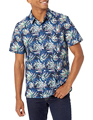 Chemise courte Perry Ellis motif oiseaux aux finitions haut de gamme