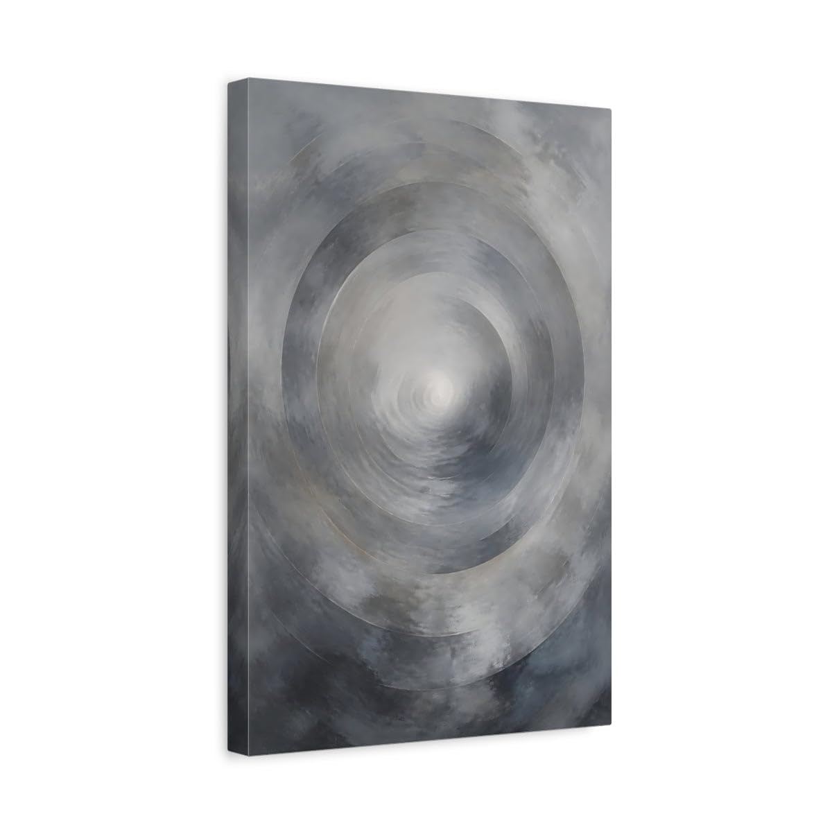 Tableau cercles abstraits gris 30x45cm pour salon et console - 8