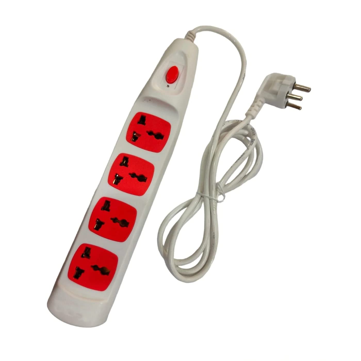 4-Way Extension Board with Spike and Surge Protection, Extension Board with Insulated Wire, 4 Sockets & 1 Push Switch 3 core Long 195 cm Wire 6 A with 3 Pin Wall Plug-image-15