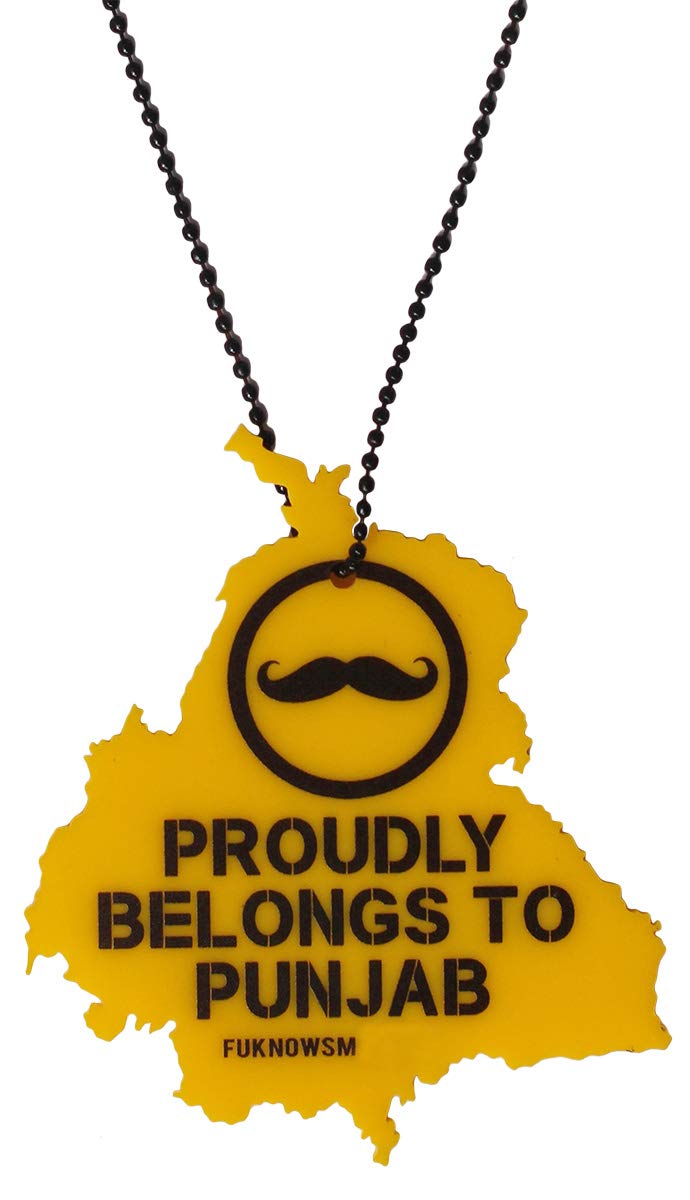 FameUs Double Sided Rear View Mirror Car Hanging Yellow & Black