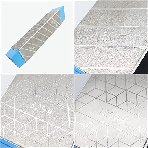 Scottchen Diamond Whetstone Knife Sharpener | 3 Sides Grit Coarse 150|Grit Medium 325| Extra Fine 1200|Tri-Hone Sharpening Stones #TOP2