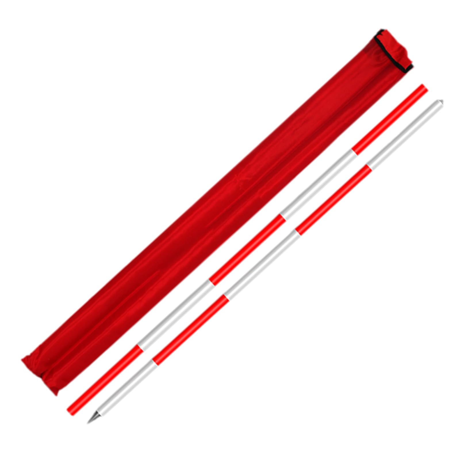 AMZBNEIDI Duty Alummsurvey Pole, Aluminum Survey Pole Grade Rod Red And White 2m 3m 5m(2m)