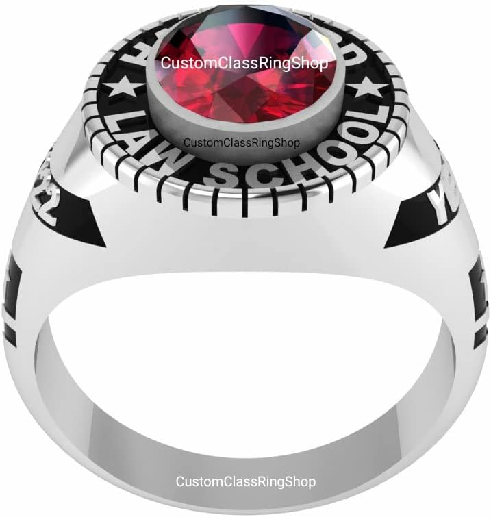 Customized Sterling Silver Girl Women oval Class Ring High School College University 2024 2025 senior junior nombre Custom Graduation Gift Her Fully Personalized