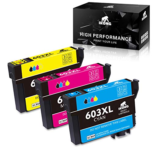 IKONG 603XL Couleur Cartouches d'encre compatible pour Epson 603 603XL Multipack avec Epson WorkForce WF-2810 WF-2830 WF-2835 WF-2850, Expression Home XP-2100 XP-2105 XP-3100 XP-3105 XP-4100 XP-4105