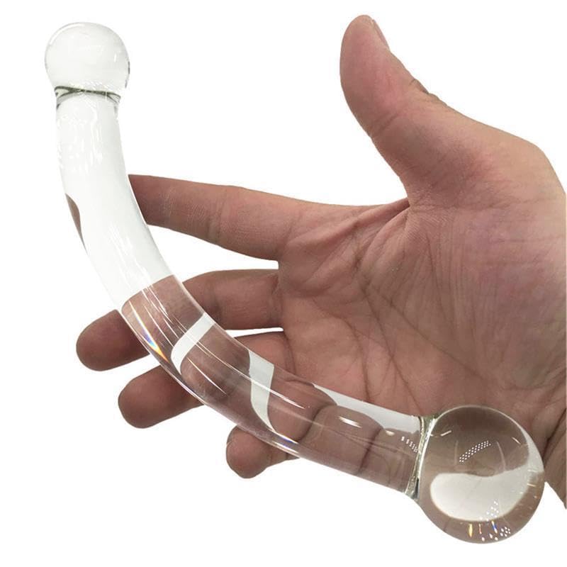 Glass Dildo Butt Plug Double Head Dildo Curved Glass Rod Vagina G-Spot Prostate Massager Sex Toy Pleasure Rod