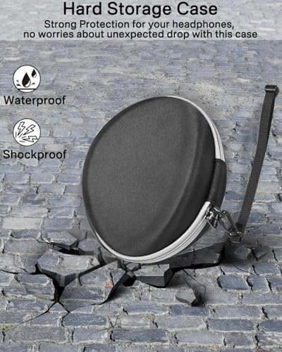Image of Hard Travel Carrying Case Compatible with Skullcandy Crusher Over-Ear Headphones. (Case Only, Not Include The Device) (Black(Gray Zipper))