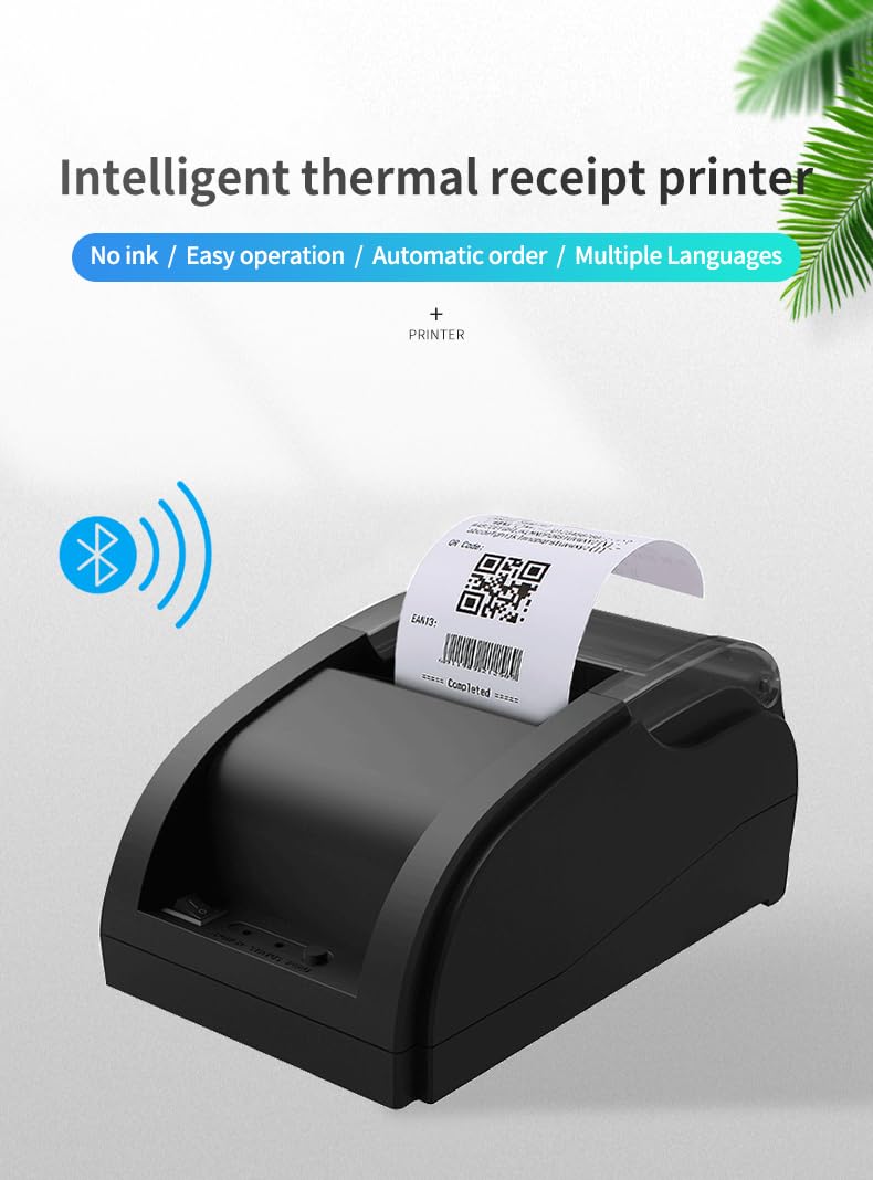 TKMARS Impresora Termica Bluetooth Portátil，Impresora de Recibos 48mm Velocidad de Imprimir 90mm/s ESC/POS，Compatible con Windows/Mac/Chromebook 25A04008.