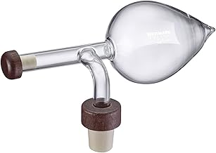 Westmark 99093380 - Porzionatore dosatore da 150 ml, misura e decantazione allo stesso tempo, in vetro/plastica/legno, Gourmet, colore: Trasparente/Marrone